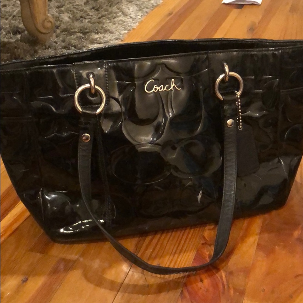 Coach patent leather tote
